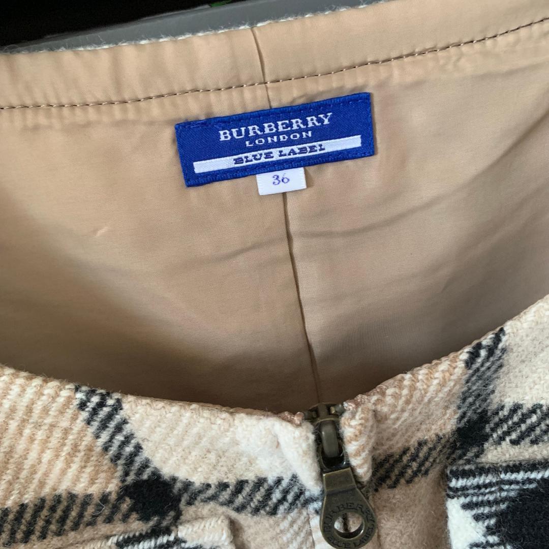 中古　バーバリーブルーレーベル　ワンピース　36サイズ　茶系　ベージュ　チェック