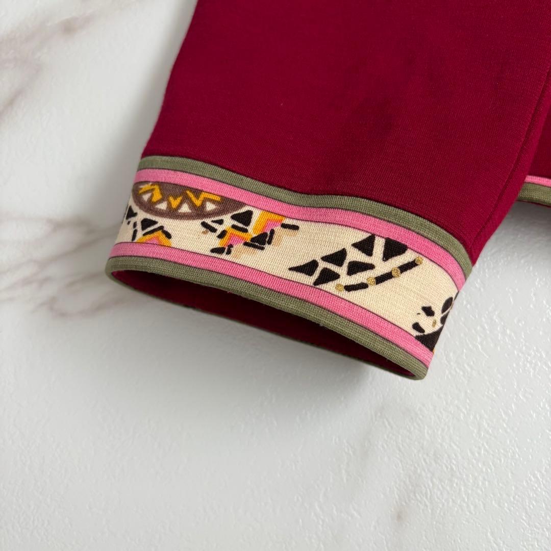 美品◆レオナール トリム デザイン テーラード ジャケット 赤 花柄 L