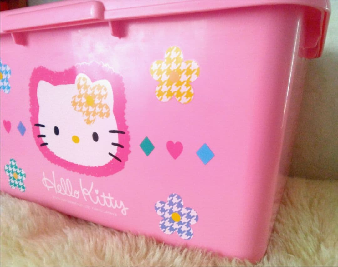 超希少！カオハナキティオープン式BIG収納ケース　BOX　平成レトロ　1997年