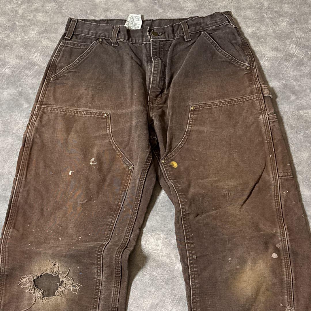 な*ぎ様 カーハート B136 ダブルニー ペインターパンツ ボロ 34×34