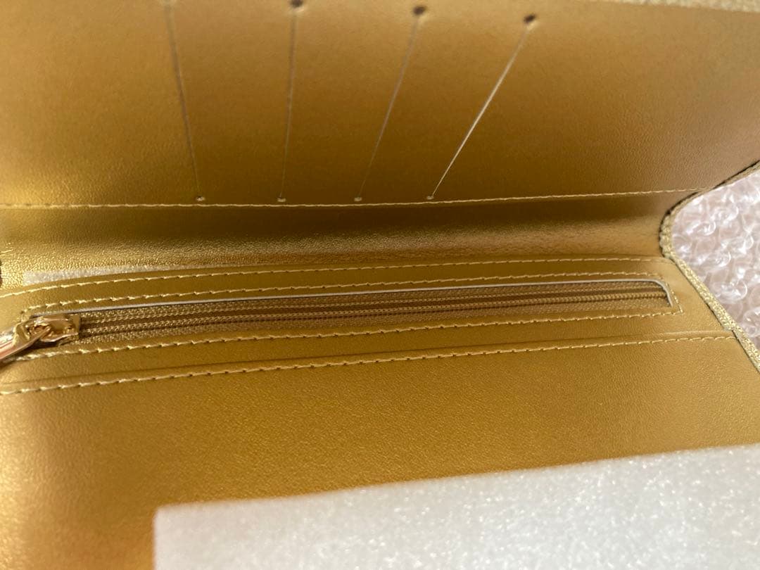 皇居 長財布 コンパクトミラー　ゴールド 金2点セット新品