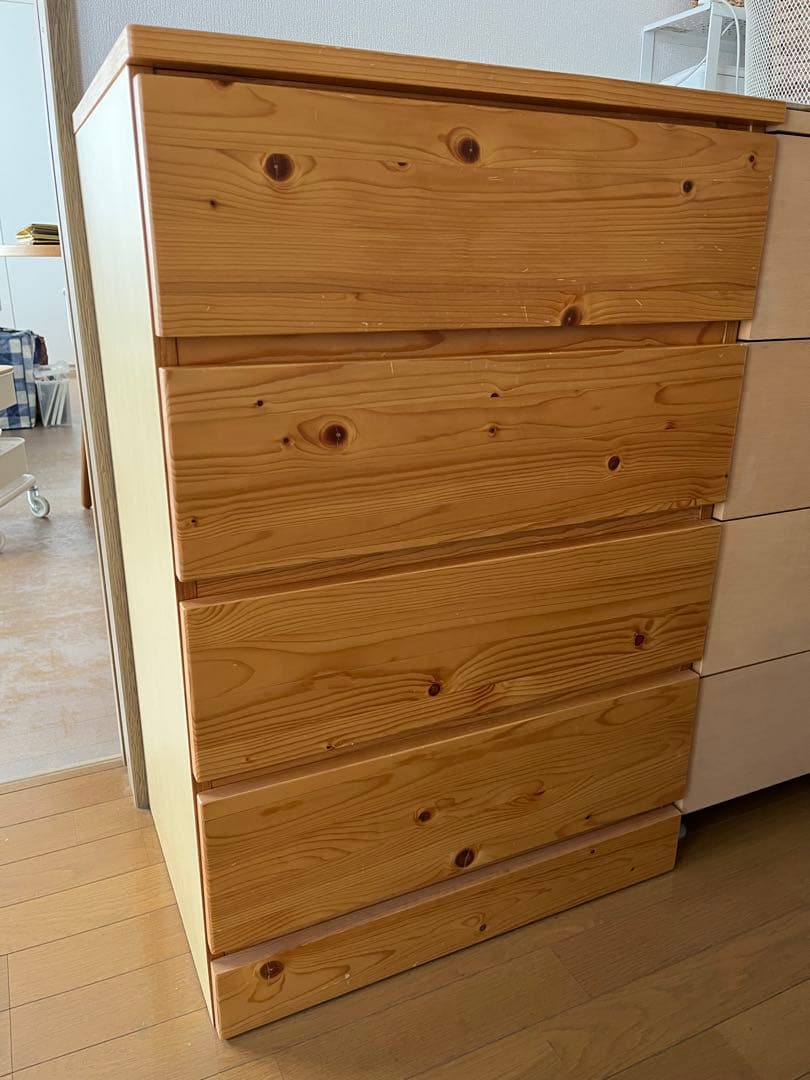 【　はるハル】無印良品 パイン材　チェスト4段 タンス
