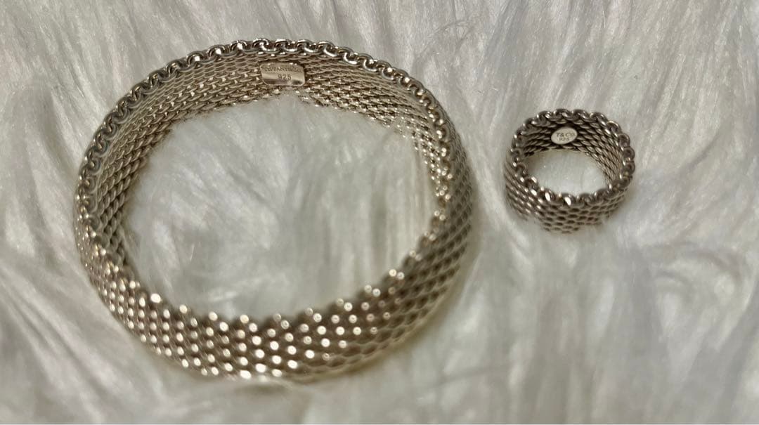 Tiffany ティファニー サマセットメッシュバングル リング ブレスレット