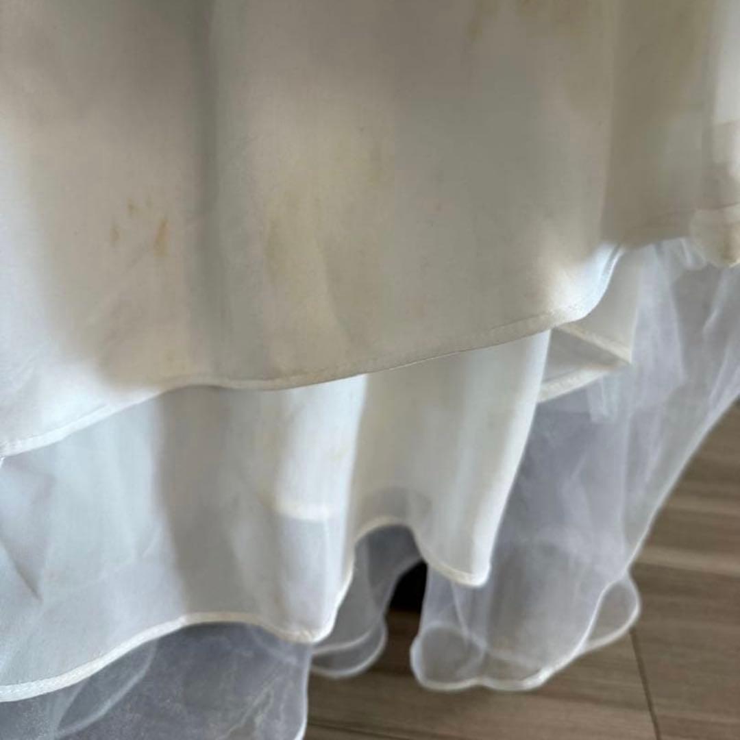 ドレスプロダクション　オフショルダー オーガンジー フリルドレス