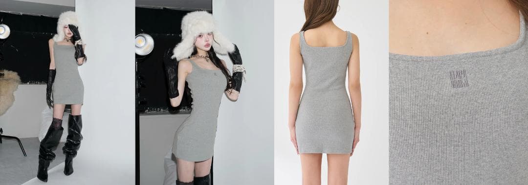 ダーリッチ darich シェイプリブカットミニワンピース ピンク FREE