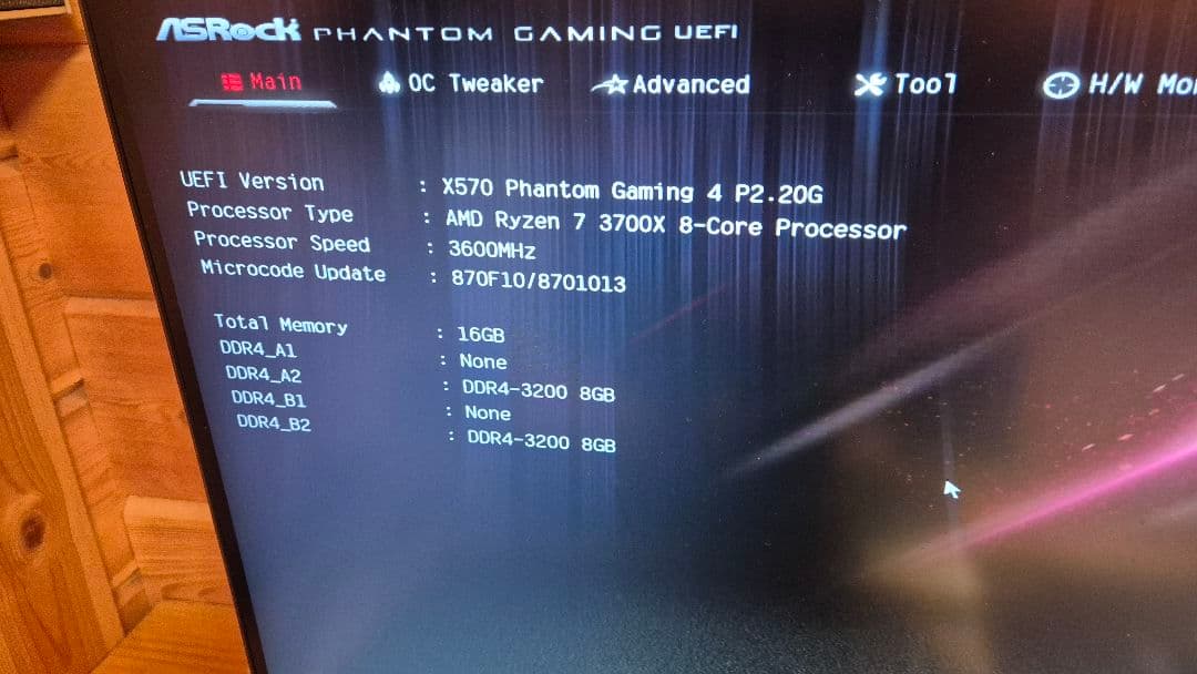 AMD Ryzen 7 3700X マザーボード、メモリーセット