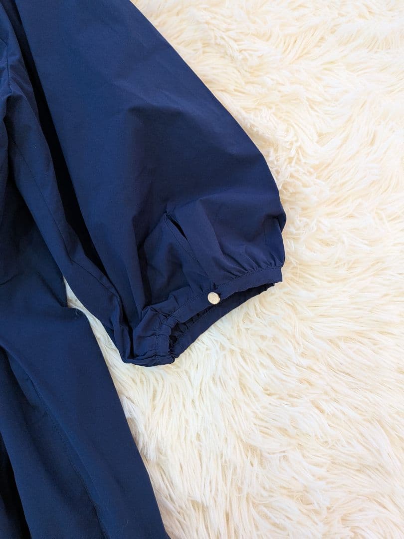 オアーノ　ネイビー 半袖 シャツワンピース Aライン レディース　薄手　RM