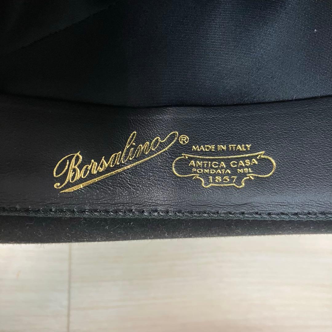 Borsalino ボルサリーノ 中折れハット ウール 黒 USA 7 1/2