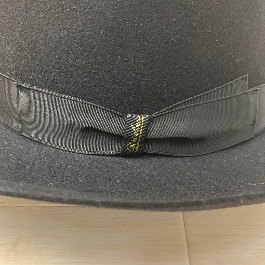 Borsalino ボルサリーノ 中折れハット ウール 黒 USA 7 1/2