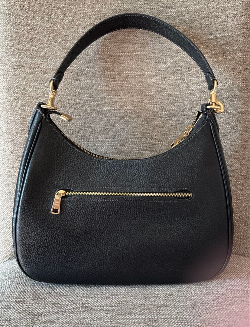 COACH テリ ホーボー ブラックレザー バッグ