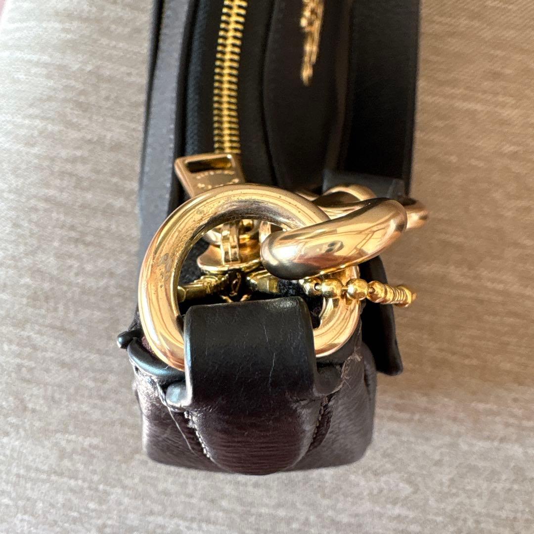 COACH テリ ホーボー ブラックレザー バッグ