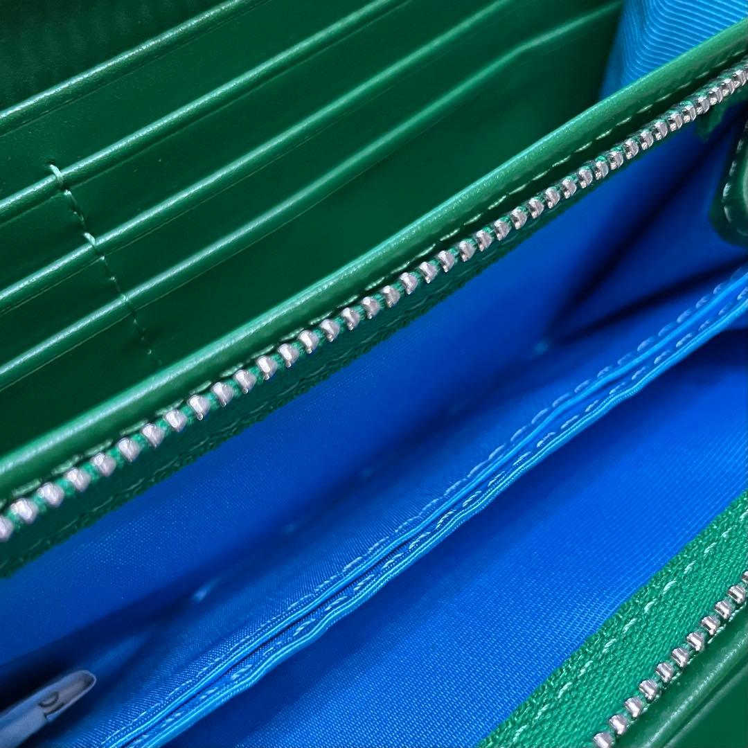 【未使用品】ALBEROBELLO 刺繍デザイン 長財布 グリーン