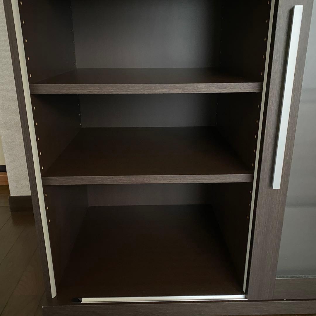 リビングキャビネット 食器棚 リビング収納 チェスト ダークブラウン