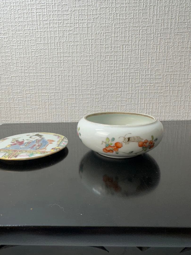 中国 清時代　咸豊年製　粉彩 香合 古美術　骨董　アンティーク