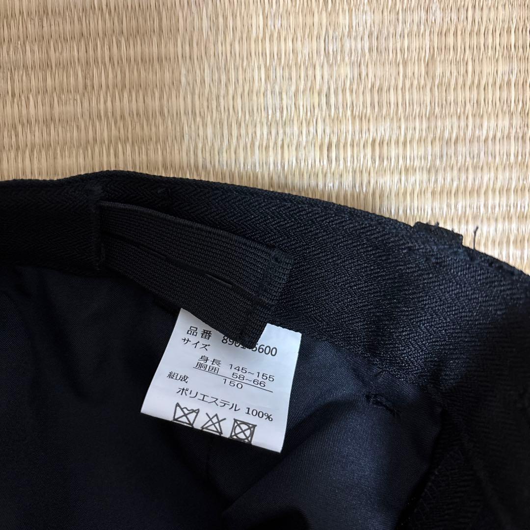 ショパン　スーツ　卒業式　150 黒色フォーマルスーツ ストライプネクタイ