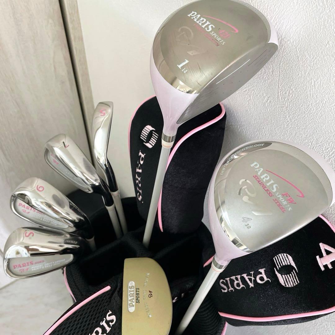 初心者向け　レディース　パリス　Paris　バッグ付ゴルフクラブセット　右利き用