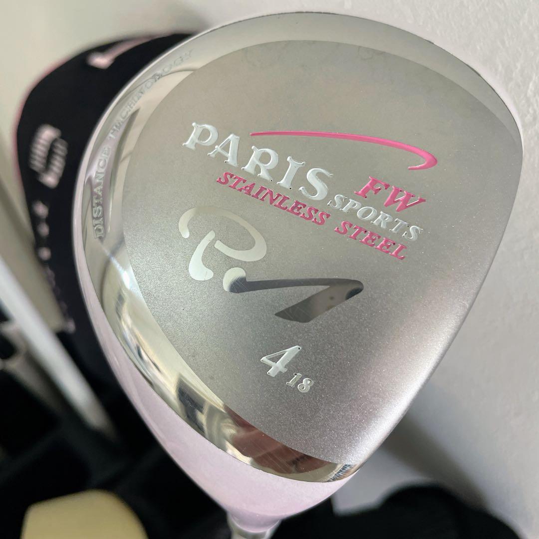 初心者向け　レディース　パリス　Paris　バッグ付ゴルフクラブセット　右利き用