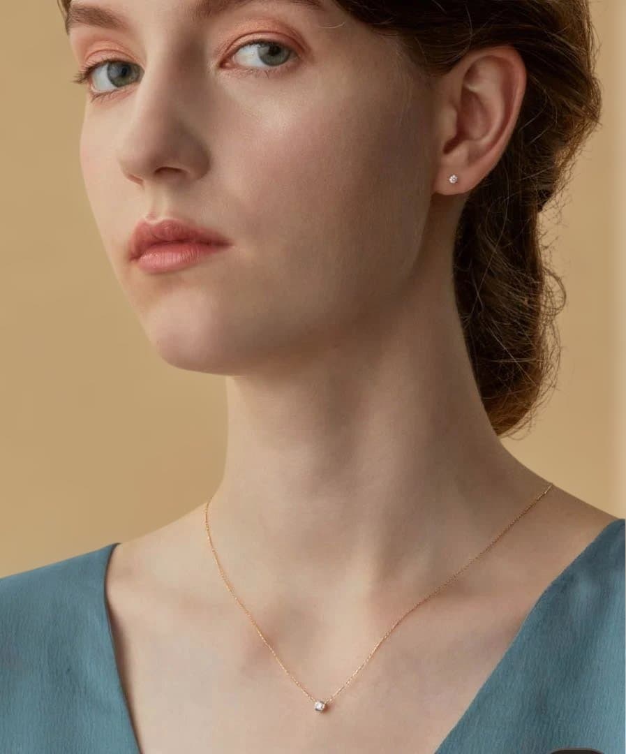 最終値下☆新品☆ageteネックレスK18ダイヤモンドネックレス0.3ct