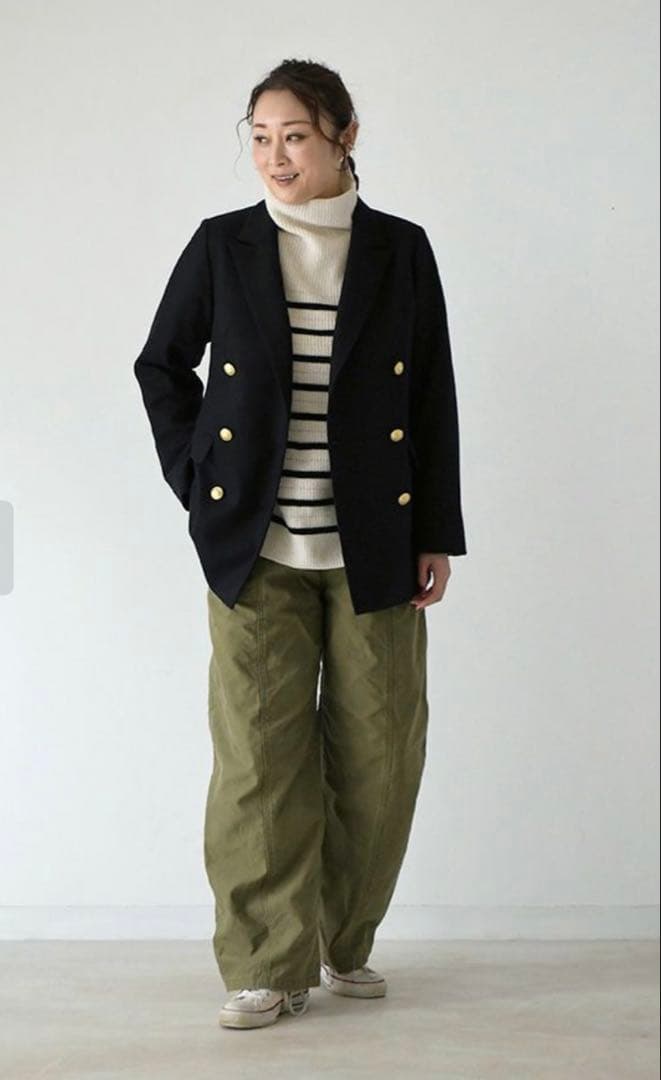 新春セール！ハグオーワー オリジナル金ボタンWブレストウールジャージーJK