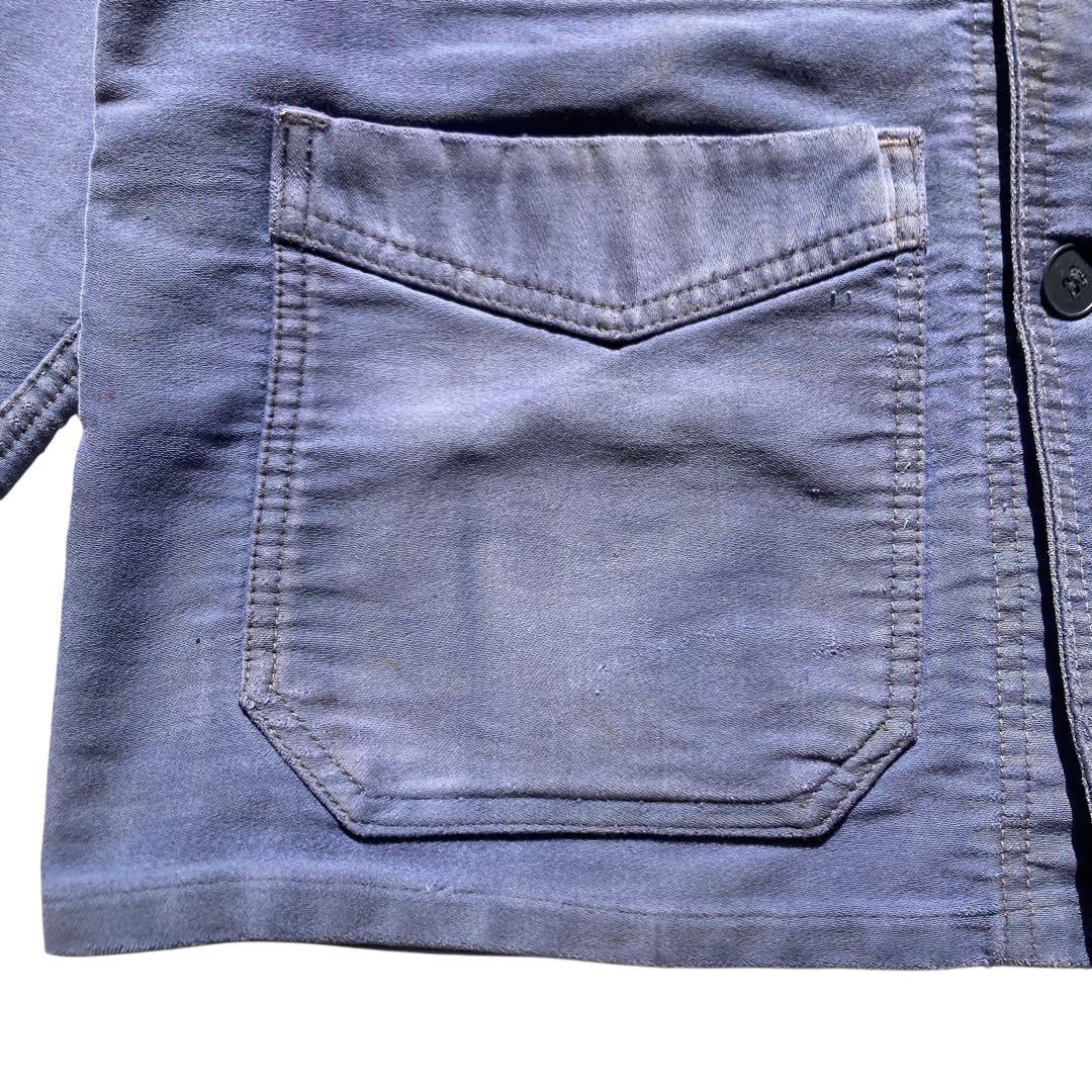 50s フレンチ ヴィンテージ Vポケ モールスキンジャケット ユーロ ボロ古着