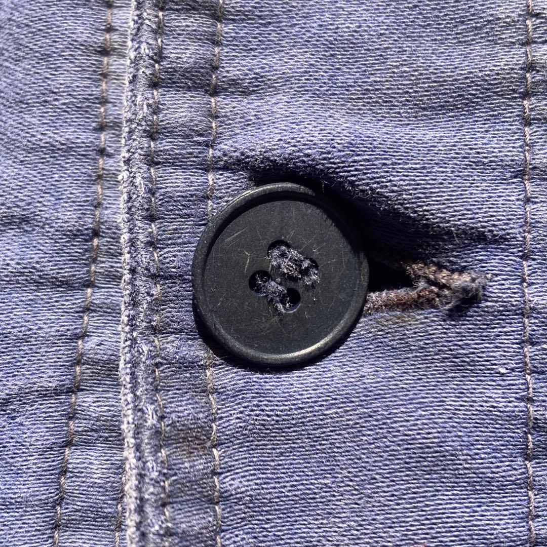 50s フレンチ ヴィンテージ Vポケ モールスキンジャケット ユーロ ボロ古着