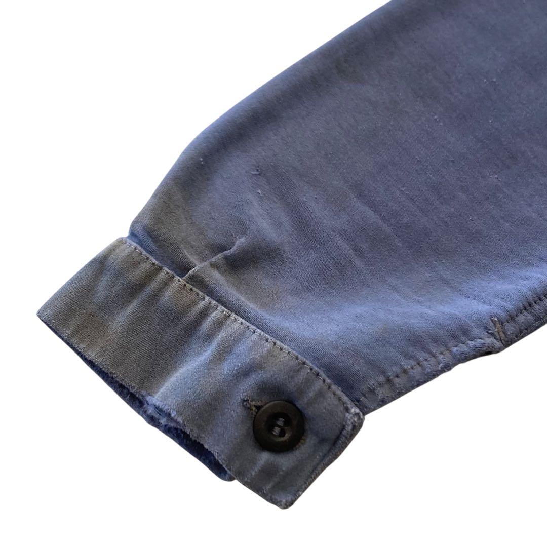 50s フレンチ ヴィンテージ Vポケ モールスキンジャケット ユーロ ボロ古着