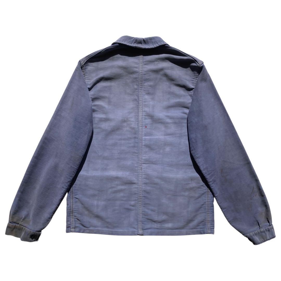 50s フレンチ ヴィンテージ Vポケ モールスキンジャケット ユーロ ボロ古着