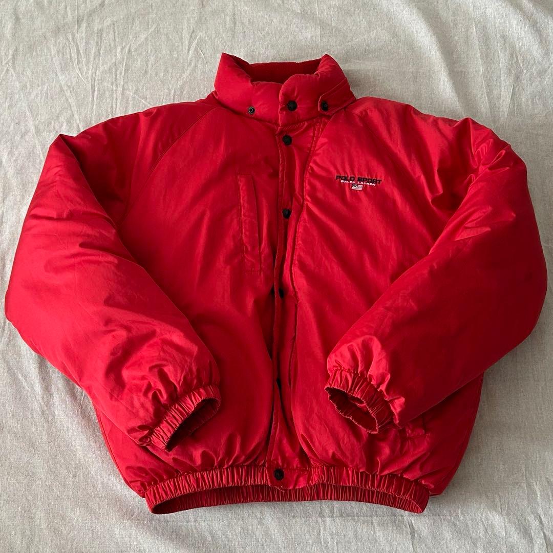 h*k様 90s polo sport ポロスポーツ　赤　レッド　ダウンジャケッ