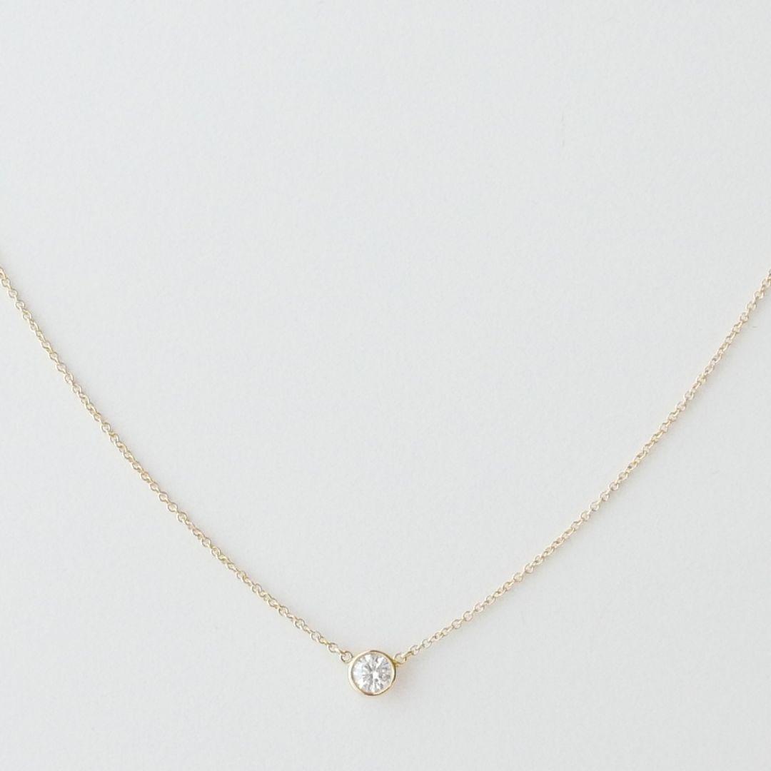 美品【ティファニー】K18YG バイザヤード　ダイヤ　0.31ct ネックレス