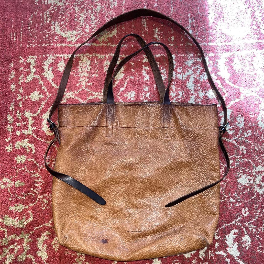 Dries Van Noten 2wayブラウンレザーショルダーバッグ