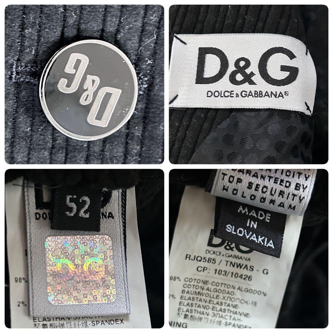 C75 新品 D&G 00s コーデュロイ テーラードジャケット 黒 52