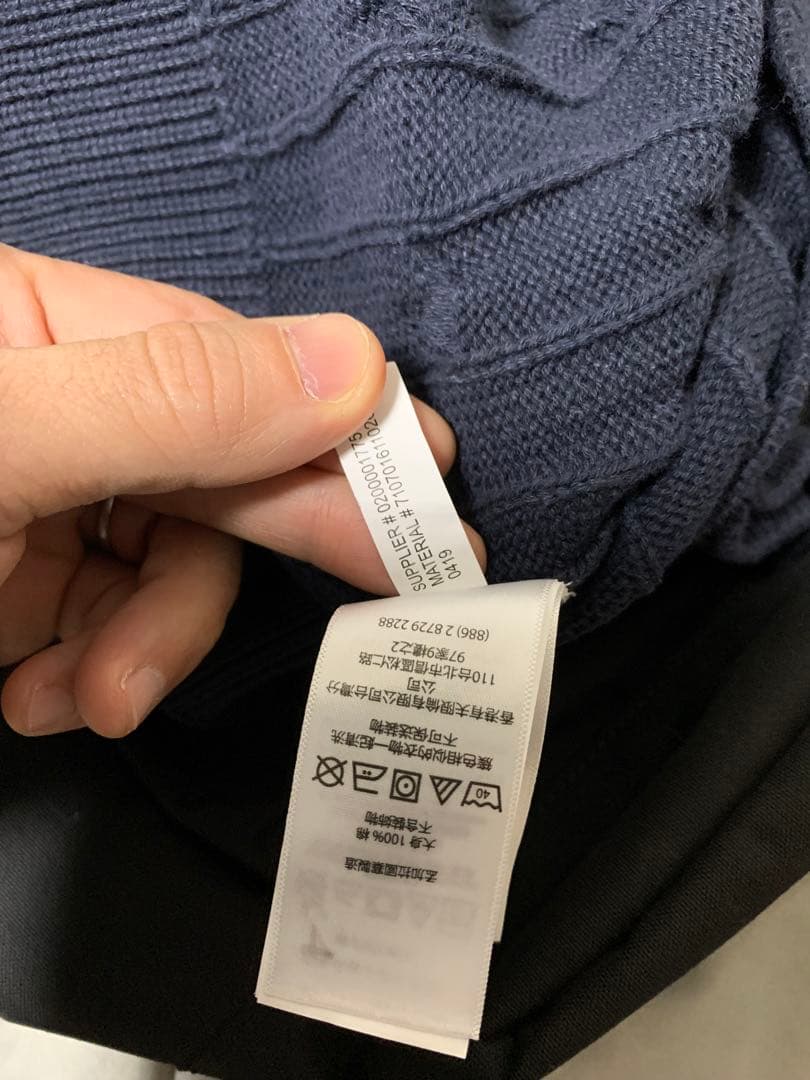 ポロラルフローレン　ケーブルニット　ネイビー