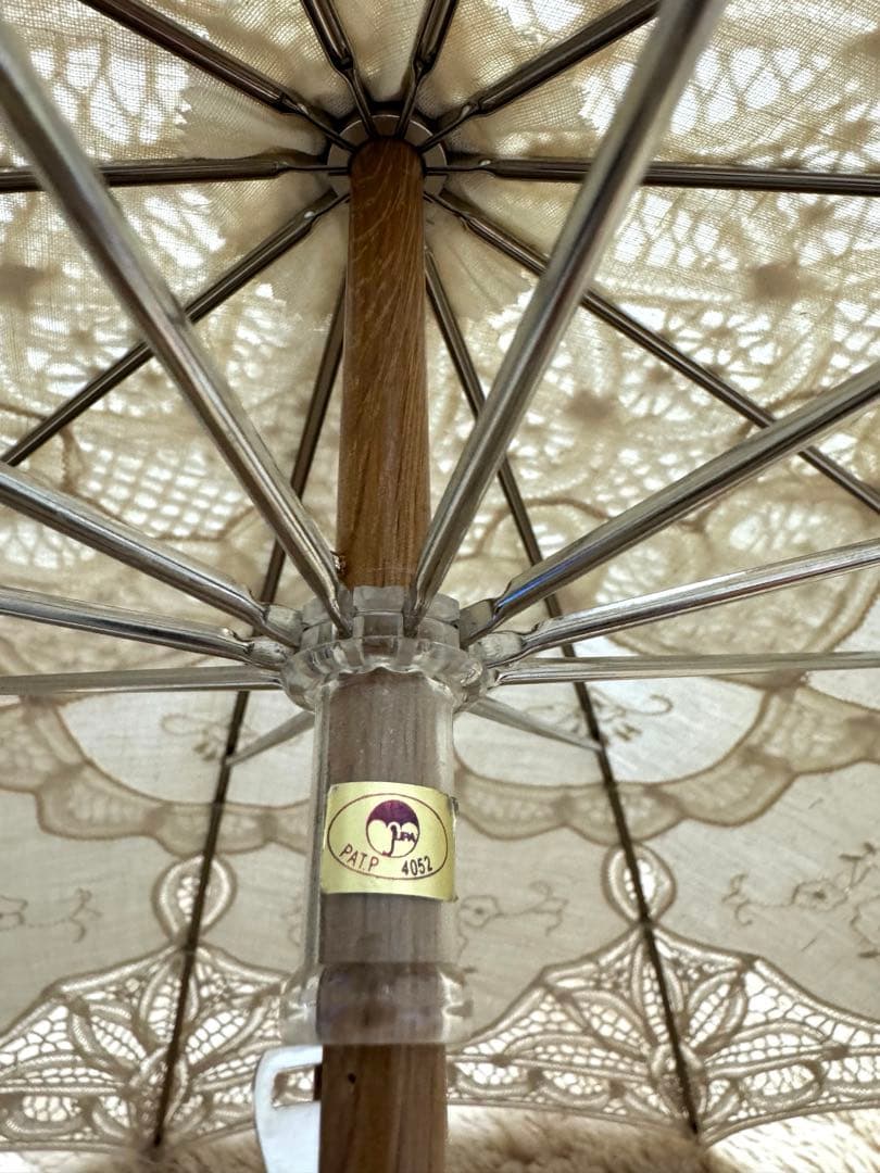 汕頭(スワトウ)刺繍　日傘(長傘) レトロ　手刺繍 レースパラソル