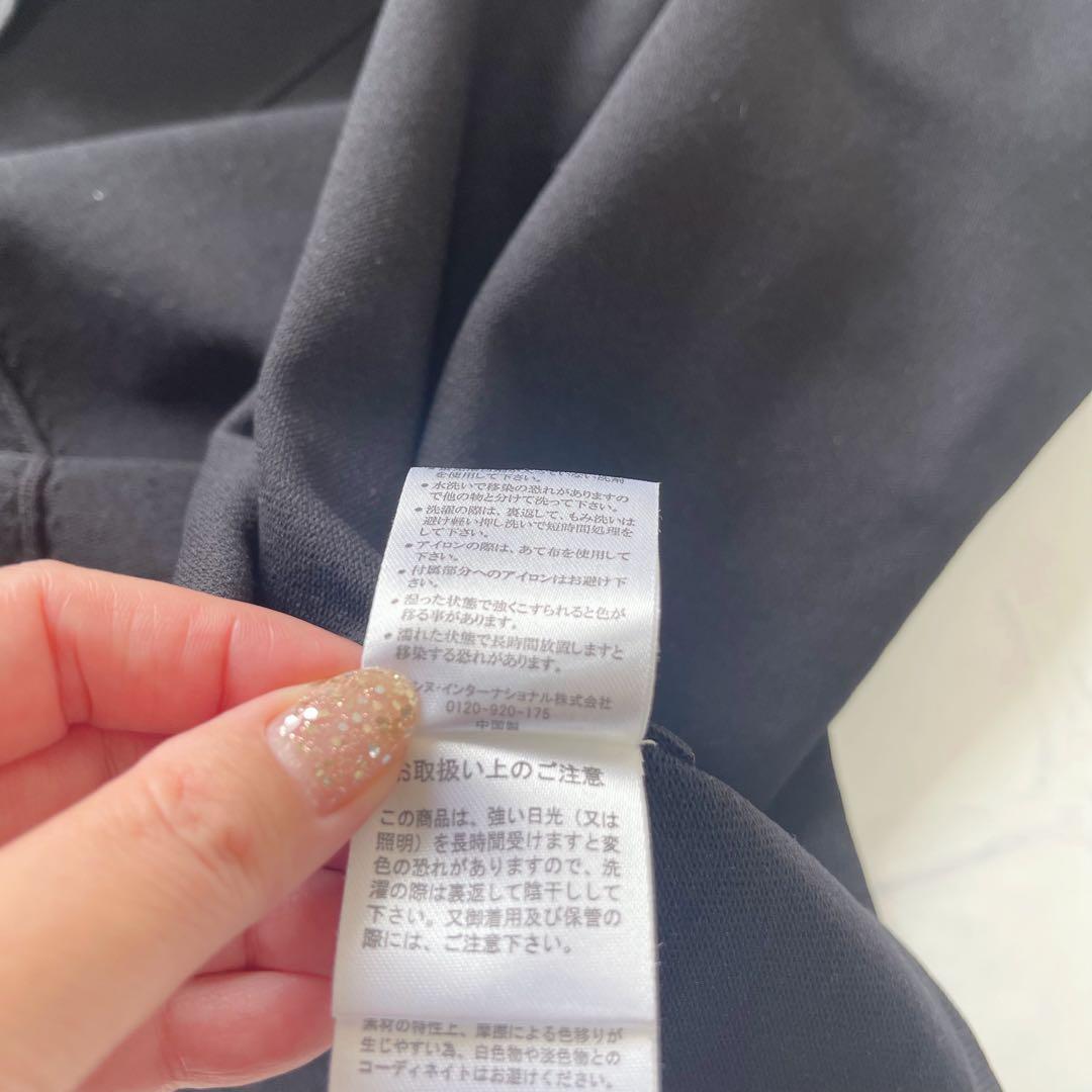 【美品】JENNE フレンチスリーブ ニット フレア ロングワンピース 黒 M