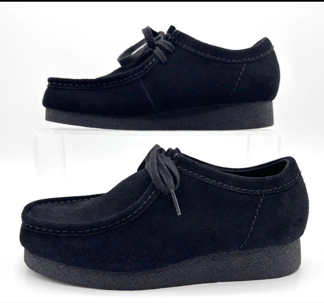 ★【ほぼ未使用品】Clarks ワラビー WP 防水 スエード 黒 24.5