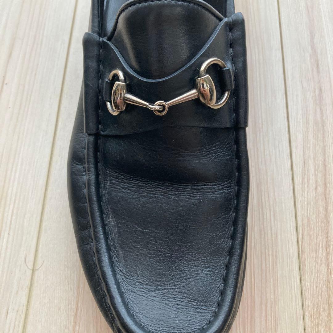 美品 GUCCI / ビットローファー 黒銀 42 1/2 E 27.5