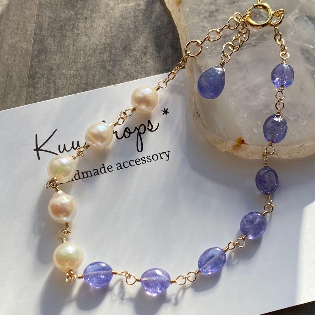 【専用です】タンザナイト＆アコヤ真珠✴︎14kgfブレスレットB176（再販）・他