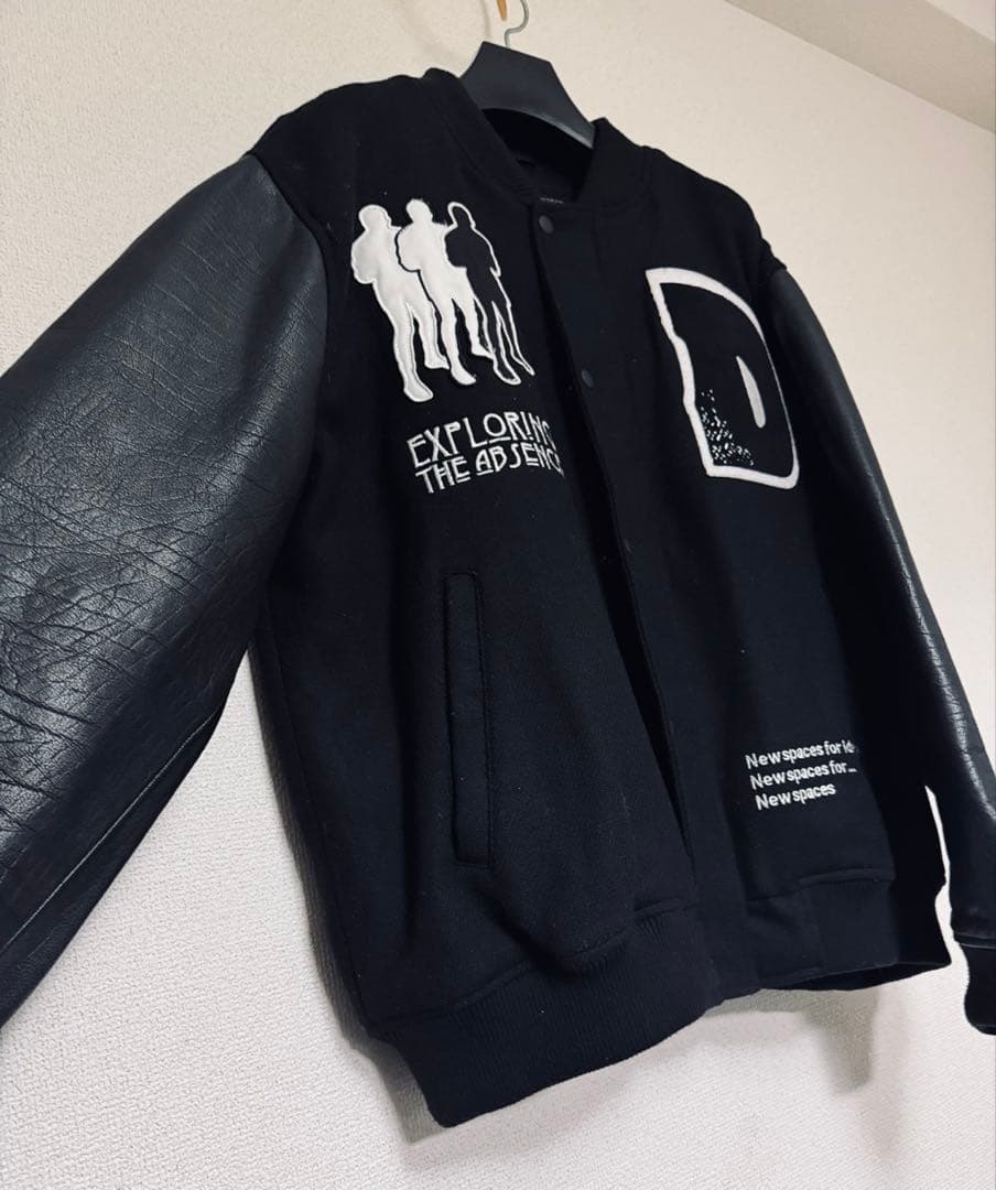 【本革】ZARA ヴァーシティジャケット バッファローレザー L-XL 希少美品