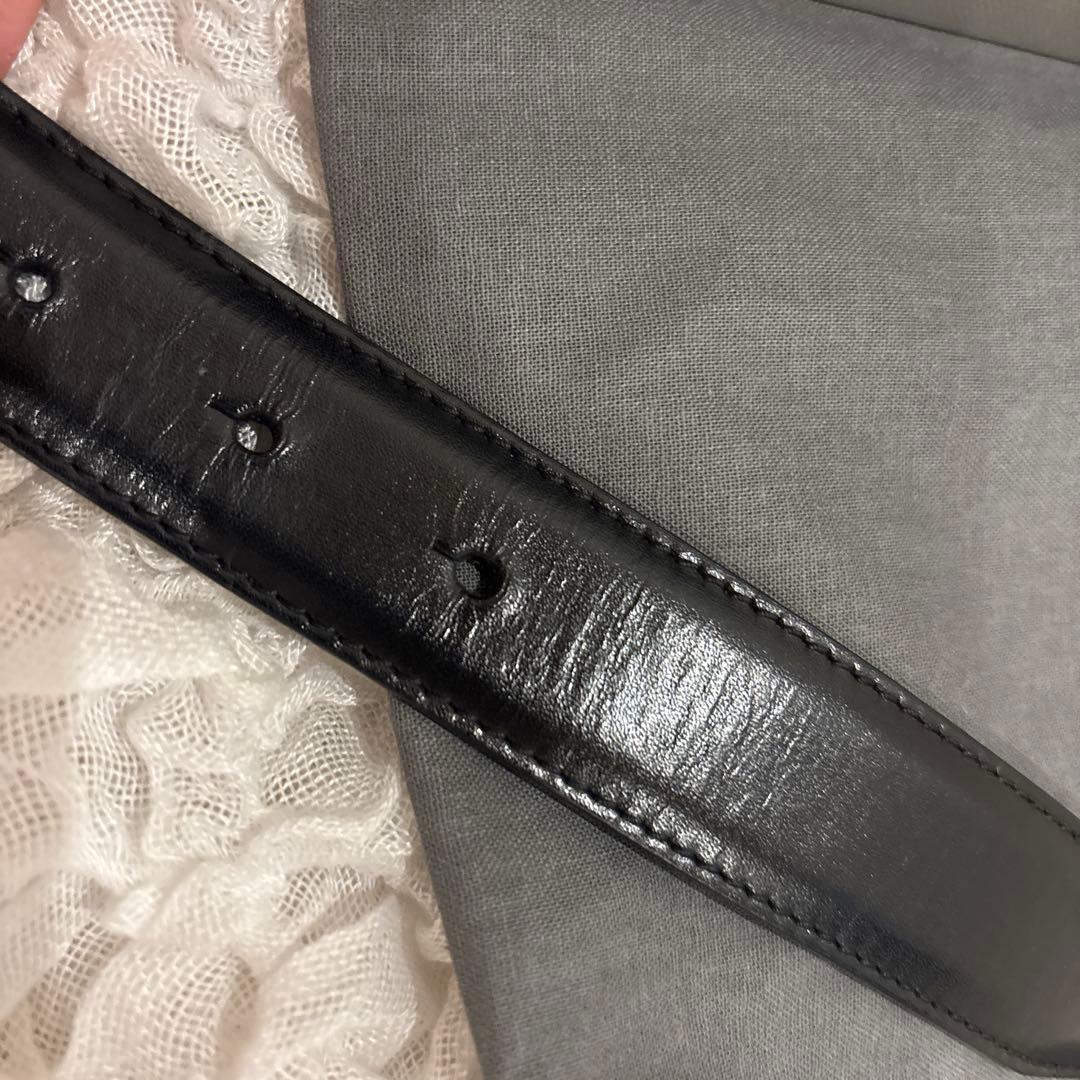 BALENCIAGA ブラックレザー ベルト Bロゴバックル