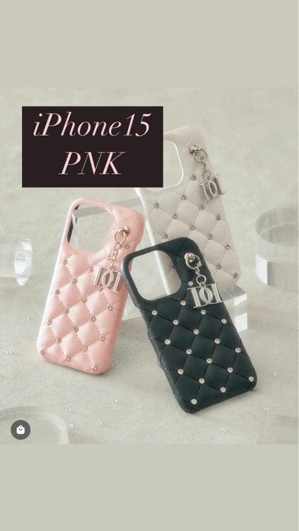 Darich キルティングビジューDDチャームiPhoneケース