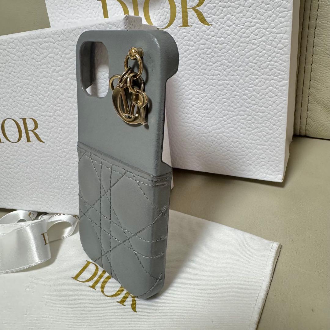 Dior iPhoneケース グレー キルティング