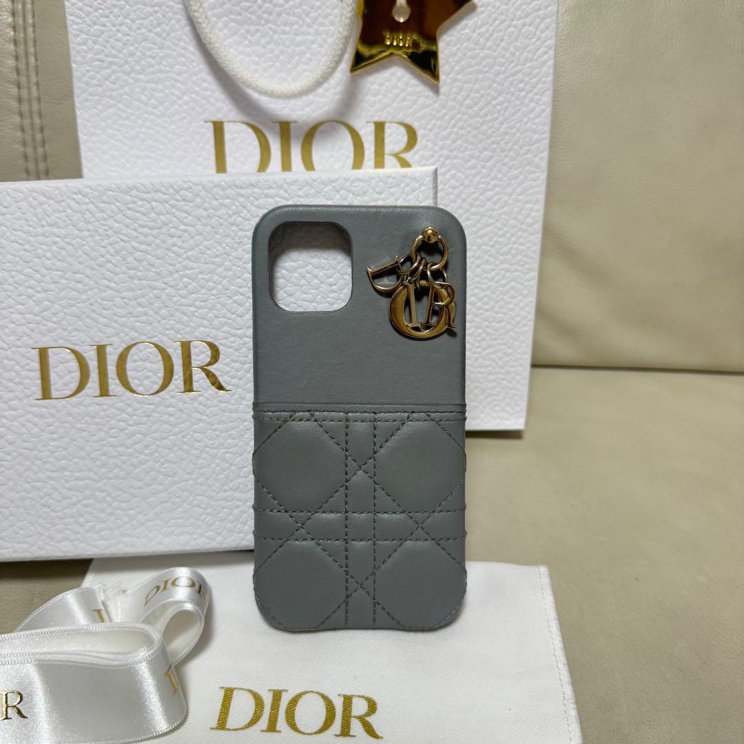 Dior iPhoneケース グレー キルティング