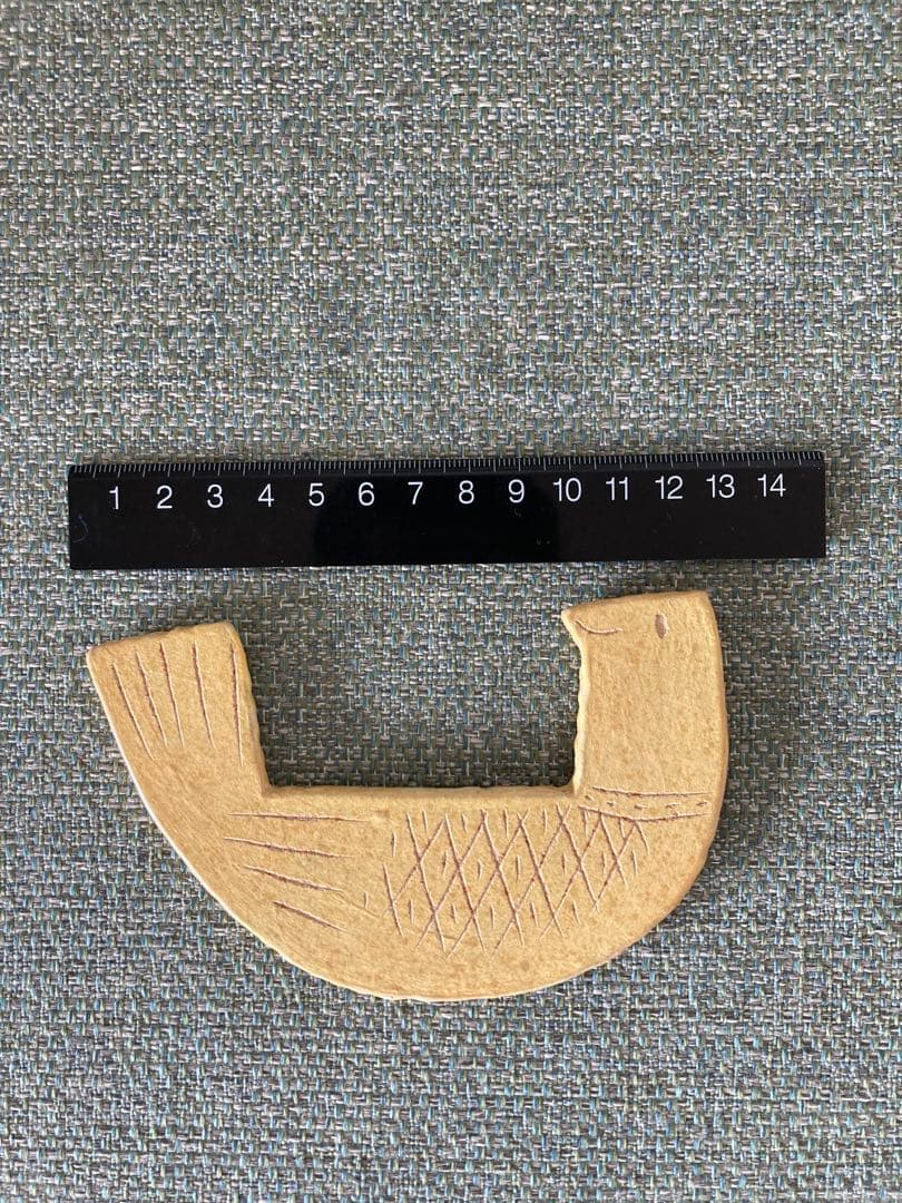 鹿児島睦　陶板　黄色い鳥　サイン入り