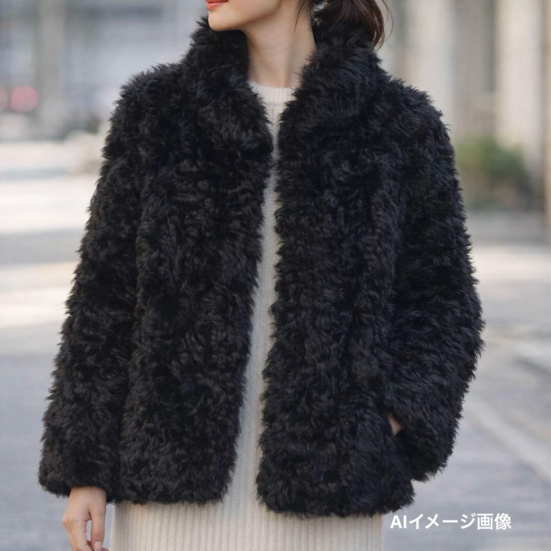 美品✨ジュンコシマダ 極上チキャンラムファー ジャケット ボリューム毛皮 38