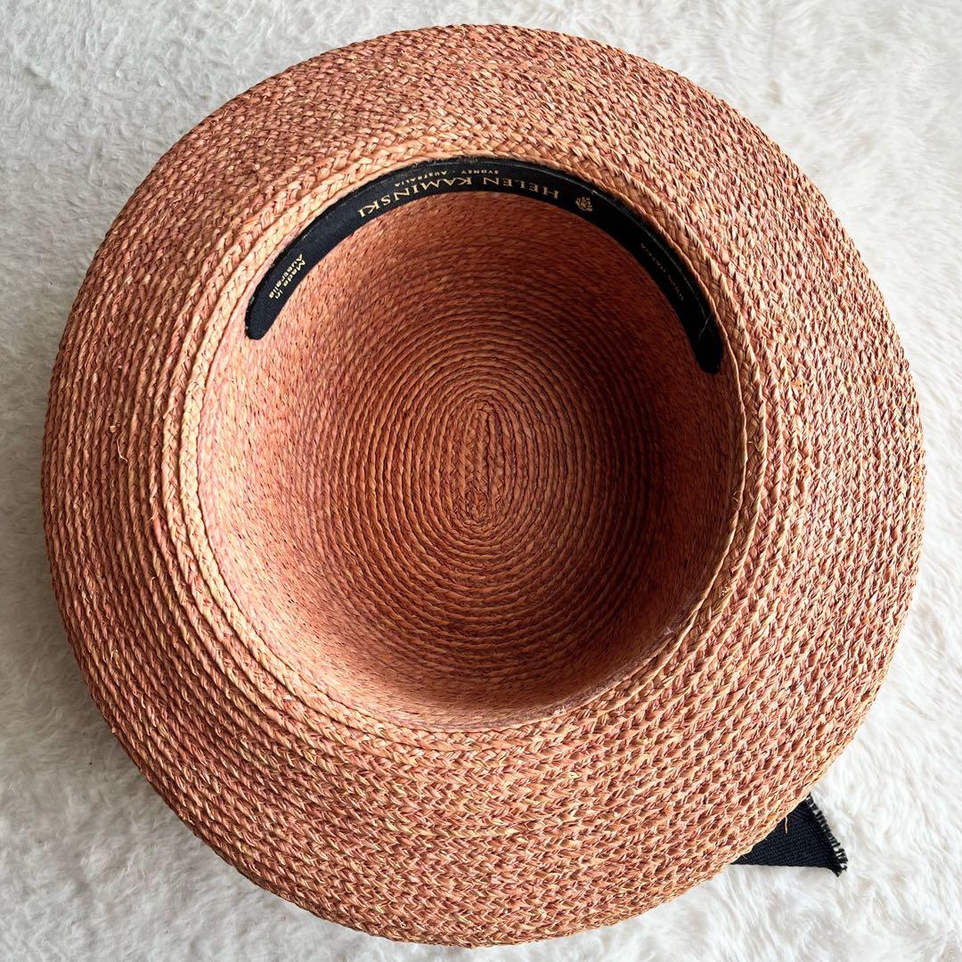 極美品✨ヘレンカミンスキー ニューポート ラフィア ハット 麦わら帽子 リボン