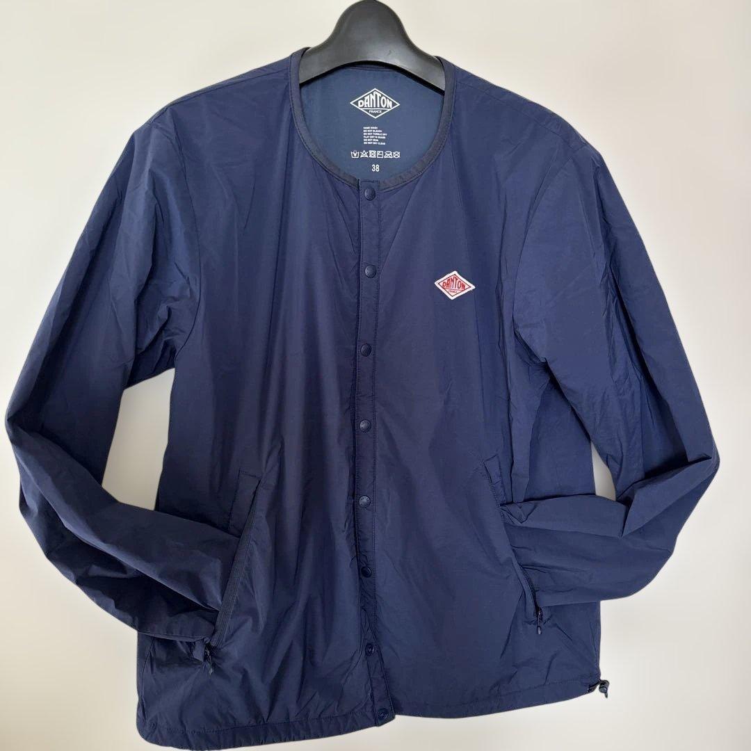 DANTON ノーカラージャケット ネイビー 38