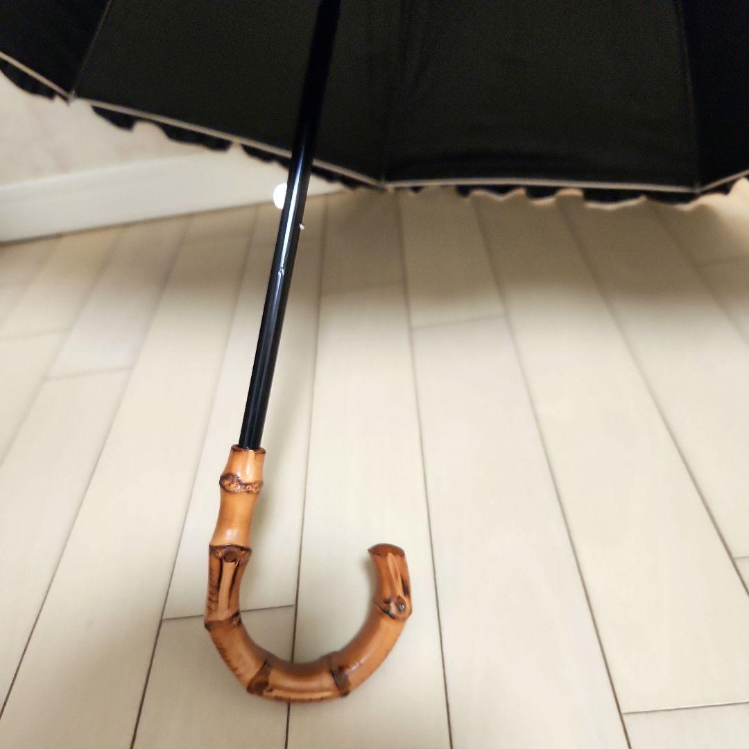 完全遮光 芦屋ロサブラン 日傘 長傘 ショート ベージュフリル 50cm