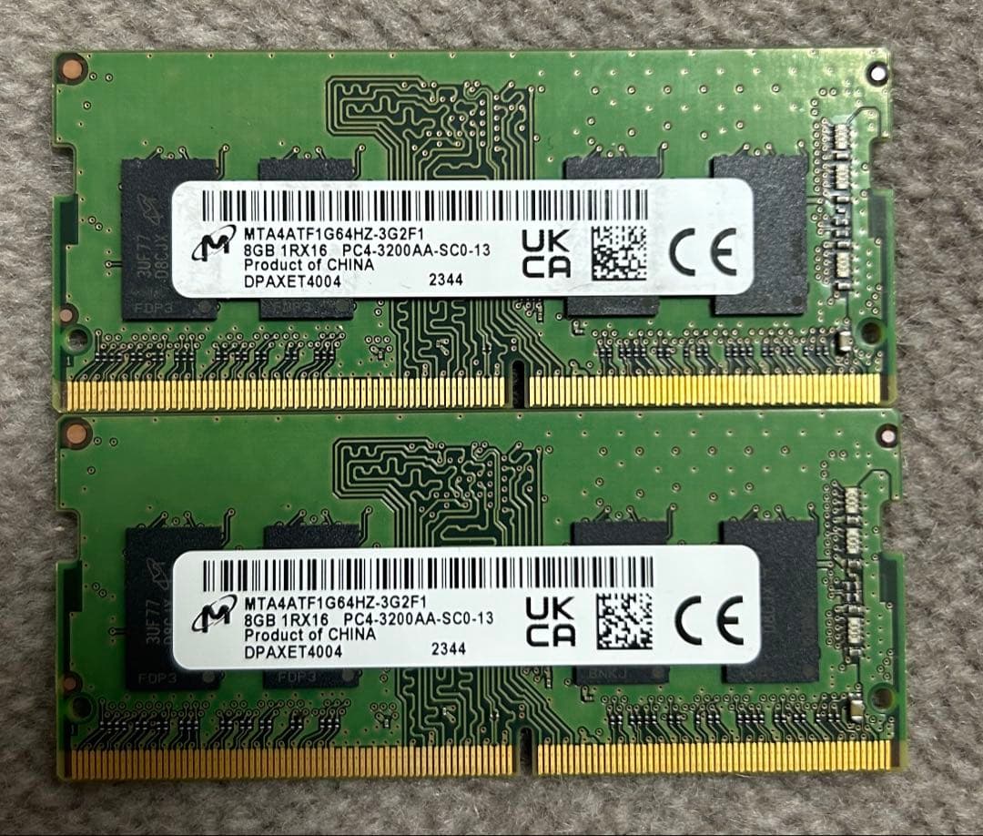 DDR4 8GB pc4-3200メモリ 2枚組 16GB