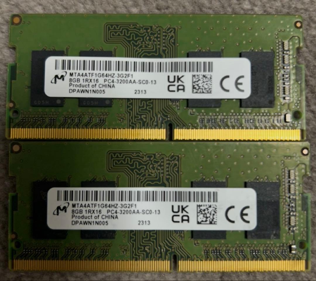 DDR4 8GB pc4-3200メモリ 2枚組 16GB