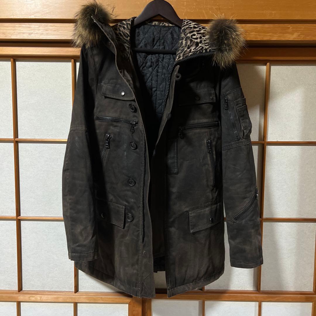 ROEN ロエン　ミリタリージャケット　レオパード コート アウター ファー　M